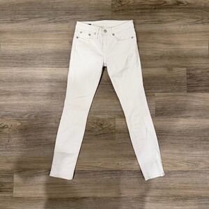 R13 Alison Crop White Denim Jeans Women's 26 Made in Italy Designer Cropped